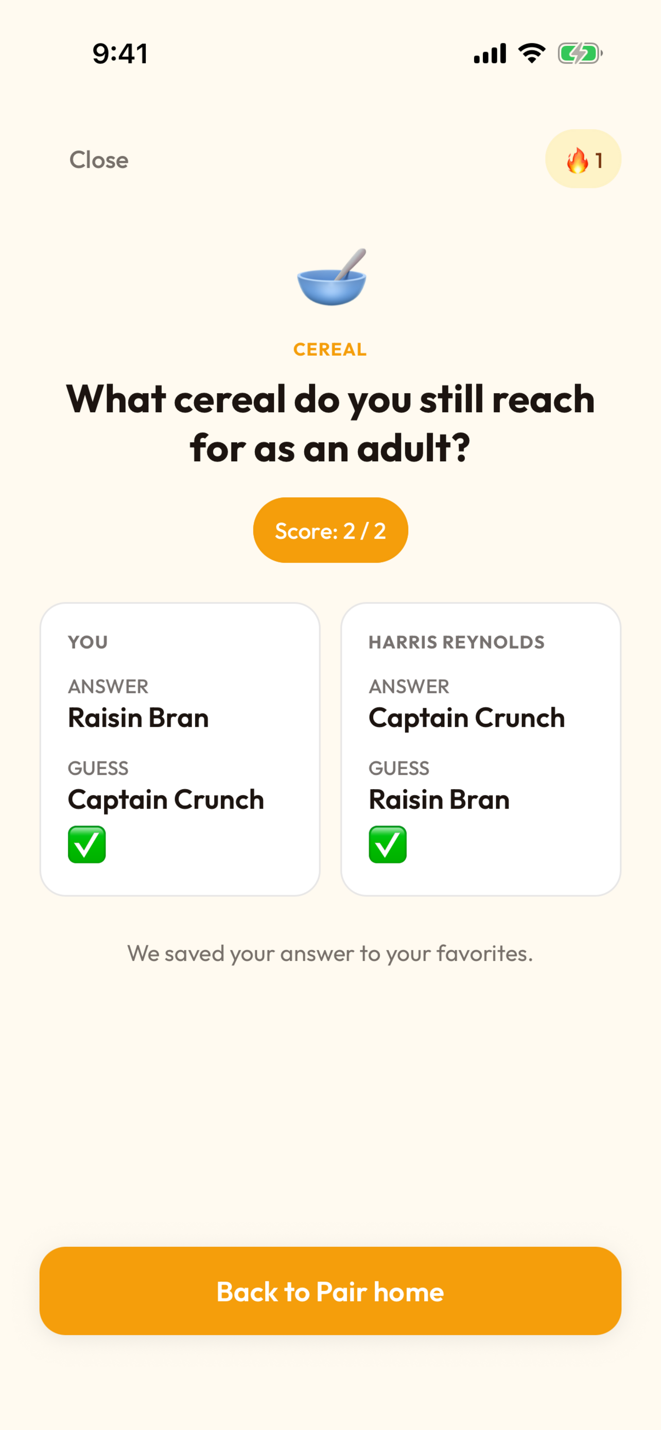 Quiz reveal on iPhone